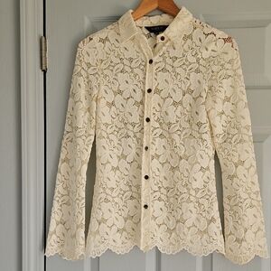 Vertigo Cream Lace Blouse.  Size XS.